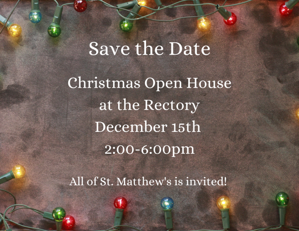Christmas Open House at the Rectory - December 15th, 2019